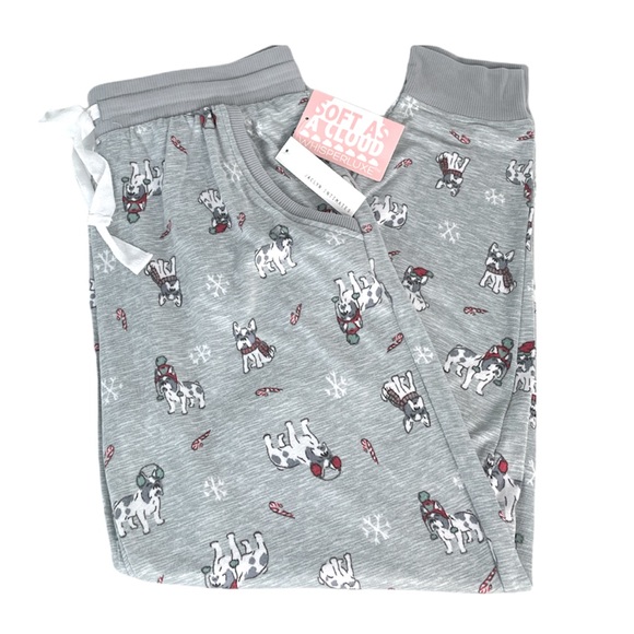 Jaclyn Smith Dog Christmas Pajama Bottoms, Gray - Picture 8 of 8
